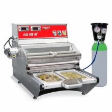 Poloautomatická balička do misiek so systémom Gas Flushing E-SG 420 GF